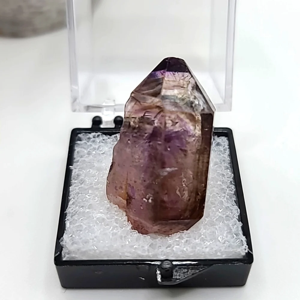 CLEARANCE Amethyst & Smoky Quartz Mineral Thumbnail Specimen from Zimbabwe